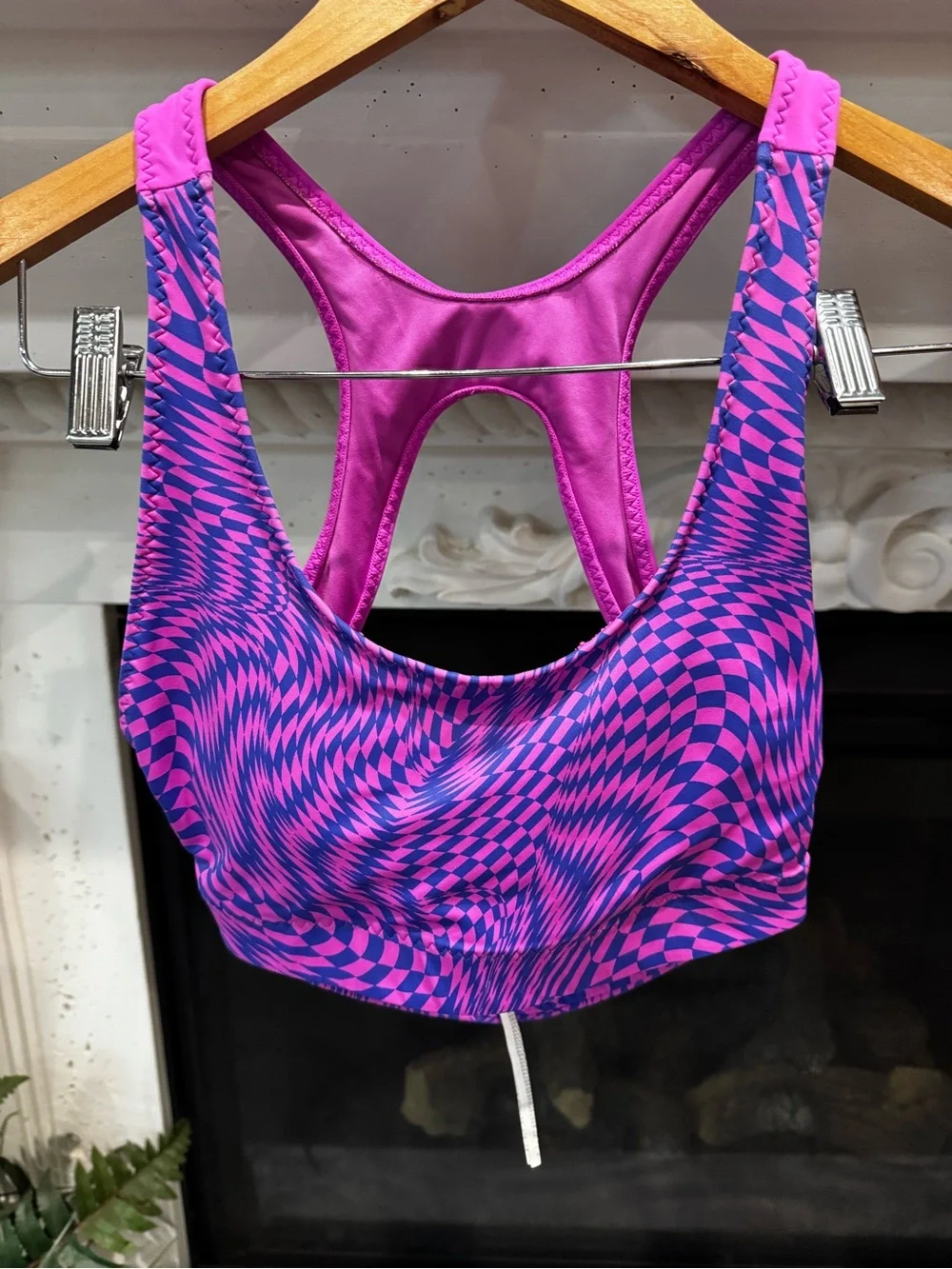 Fabletics Magenta & Violet Optical-Print Sport Reversible Bikini Set